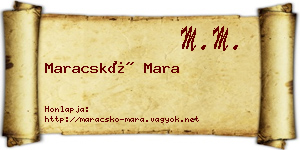 Maracskó Mara névjegykártya